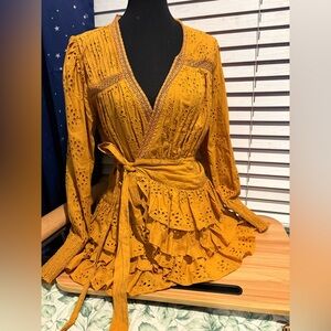 Tularosa Mustard Long Sleeve Dress